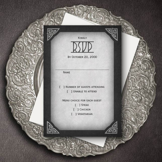 Viking Celtic Gamer Wedding RSVP Card (Creator Uploaded)