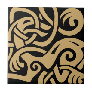 Viking Celtic Intertwining Animal Pattern Tile