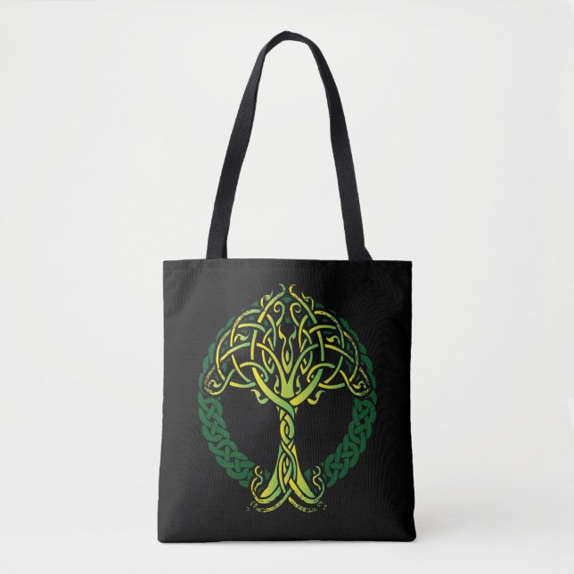 Viking Celtic Knotwork Tree of Life Tote Bag (Front)
