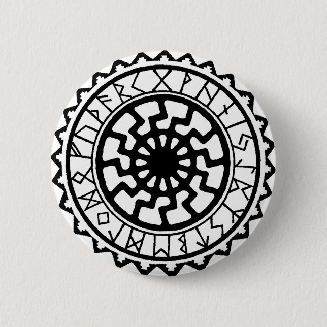 Viking Celtic Sun Rune Calendar 2 Inch Round Button (Front)