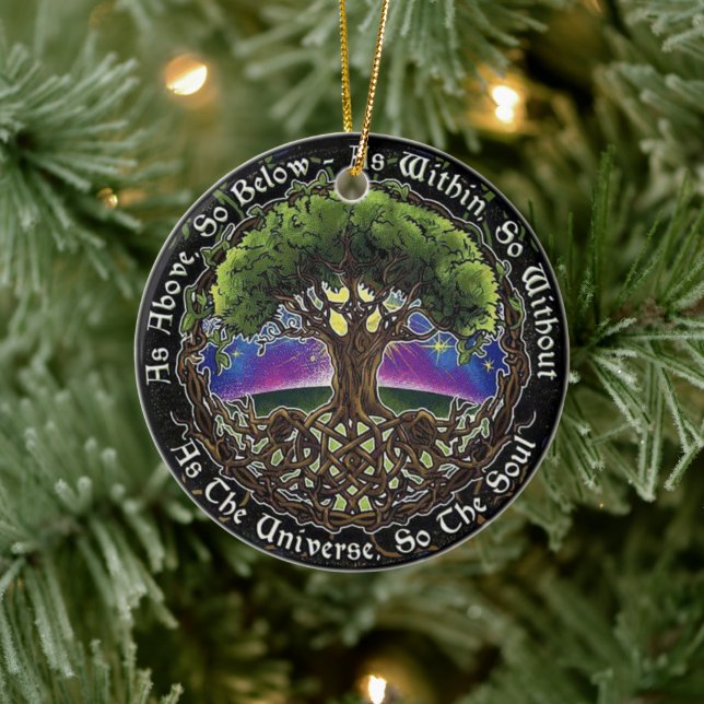 Viking Celtic Tree of Life Knot Wiccan WitchPagan  Ceramic Ornament (Tree)