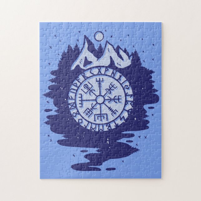 Viking Compass Nordic Symbols Jigsaw Puzzle (Vertical)