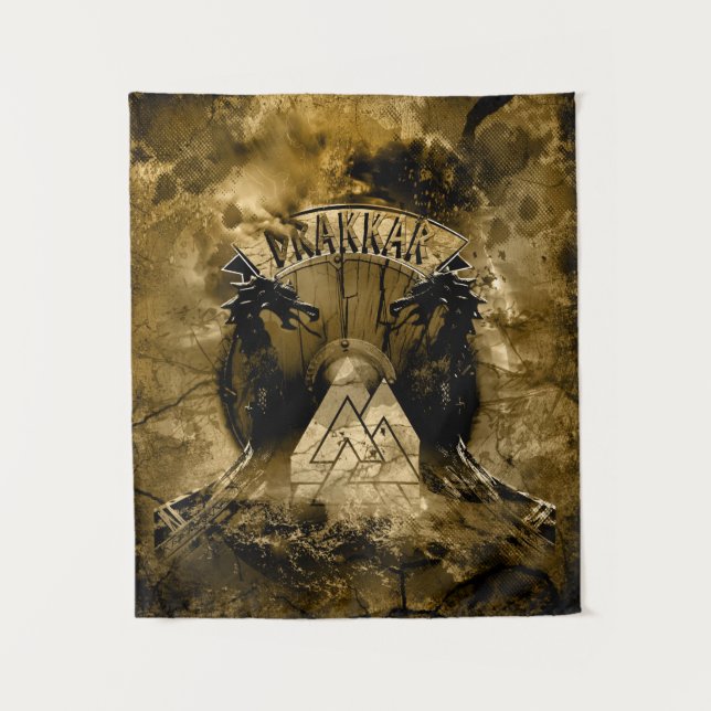 Viking Drakkar Dragons Valhalla Tapestry (Front)