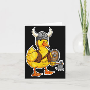 Viking Duck Funny Warrior Design  Card