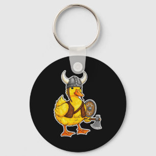 Viking Duck Funny Warrior Design  Keychain