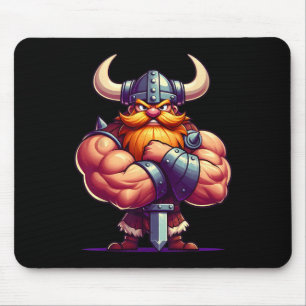 Viking Flexing Muscles Fan Lover Bodybuilding Gym Mouse Pad