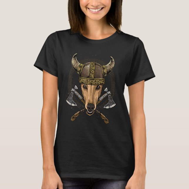 Viking Greyhound Renaissance Norse Pagan Valhalla  T-Shirt (Front)