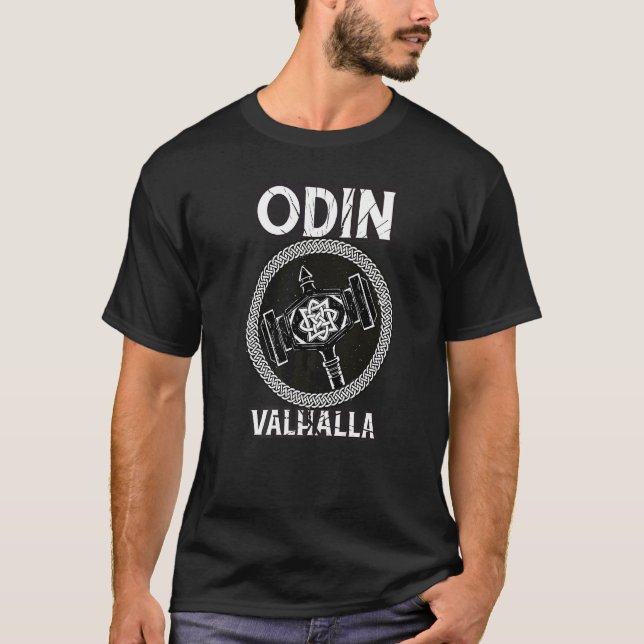 Viking Hammer  Odin Valhalla Viking Warrior Norsem T-Shirt (Front)