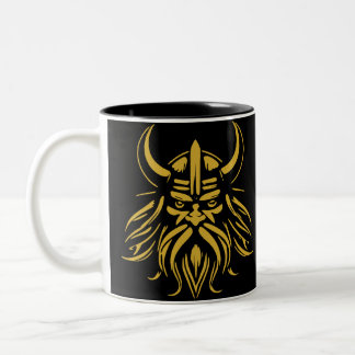 Viking head Two-Tone coffee mug