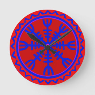 Viking Helm of Awe Wall Clock