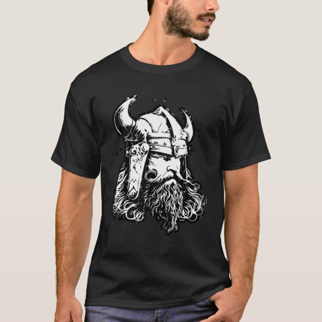 Viking Helmet Warrior Odin Valhalla Workout Gym Fi T-Shirt (Front)