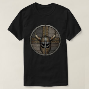 Viking Horned Helmet Shield  T-Shirt