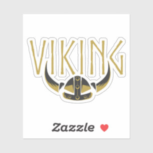 Viking Horned Helmet Vinyl Stickers