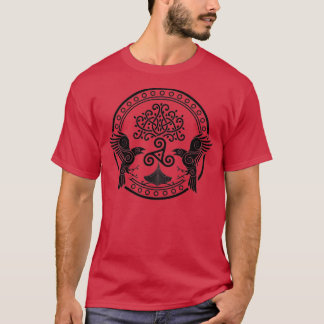 Viking Huginn and Muninn Celtic ODINS Ravens God h T-Shirt