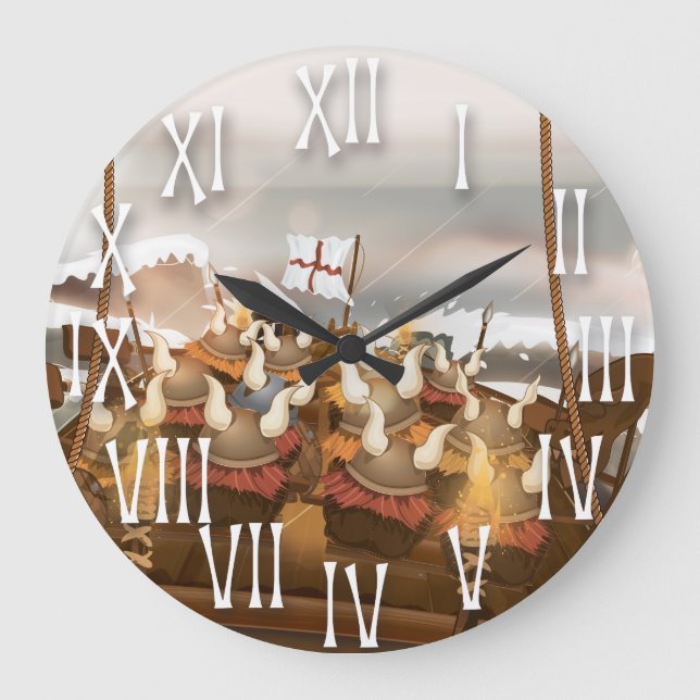 Viking Invasion Fleet Large Clock (Front)
