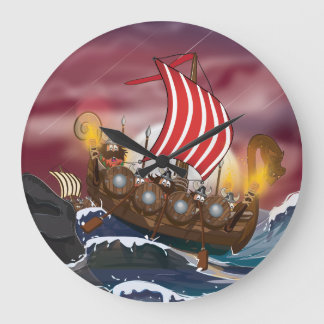Viking Invasion Fleet Large Clock