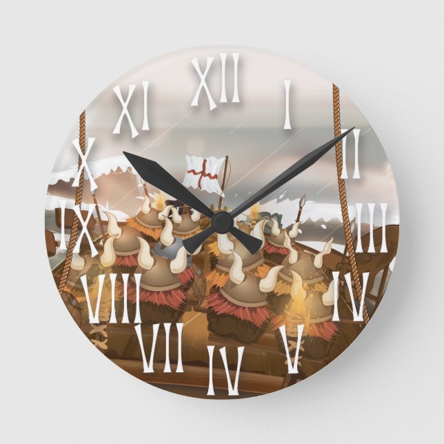 Viking Invasion Fleet Round Clock (Front)