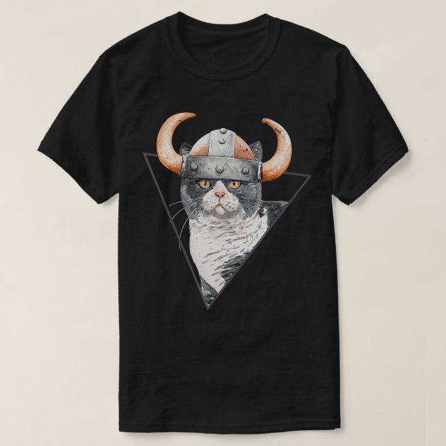 Viking Kitty Cat  T-Shirt (Design Front)