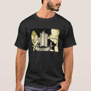 Viking Longship Sailboat Artwork T-Shirt