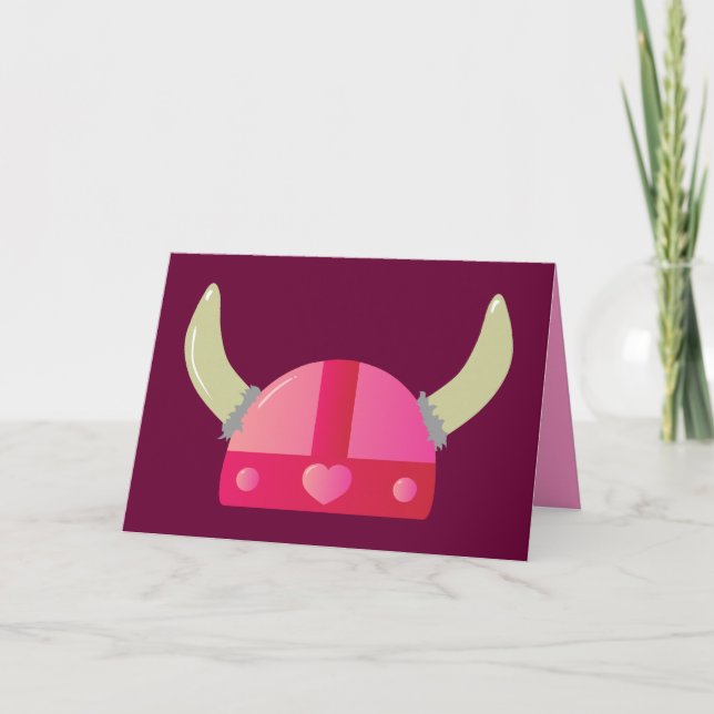 Viking Love Helmet Holiday Card (Front)