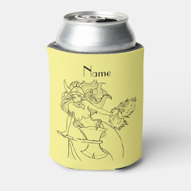 Viking Mermaid Warrior Thunder_Cove  Can Cooler (Can Back)
