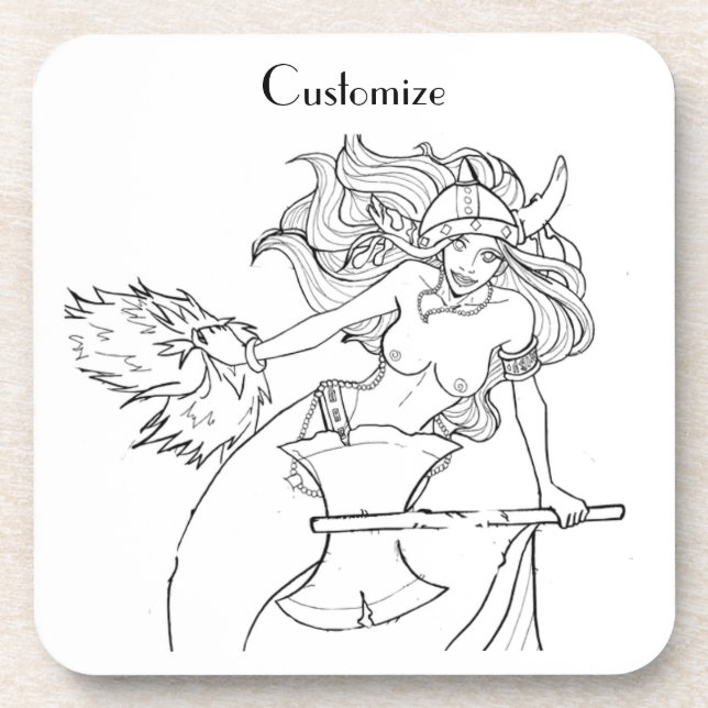 Viking Mermaid Warrior Thunder_Cove  Coaster (Front)