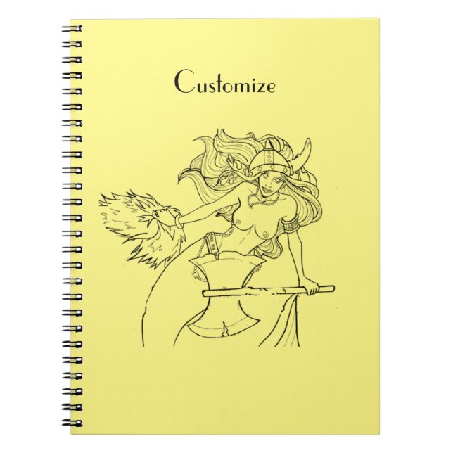 Viking Mermaid Warrior Thunder_Cove Notebook (Front)