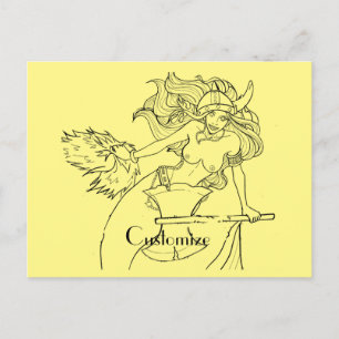 Viking Mermaid Warrior Thunder_Cove Postcard