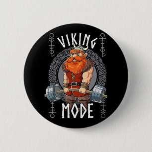 Viking Mode Gym Bodybuilding 2 Inch Round Button
