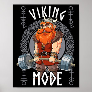 Viking Mode Gym Bodybuilding Poster