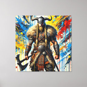 Viking Nordic Scandinavian warrior medieval myth Canvas Print