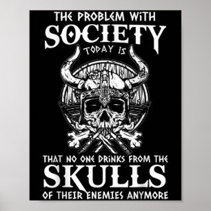 Viking Nordic Valhalla Odin Funny Society Problem Poster