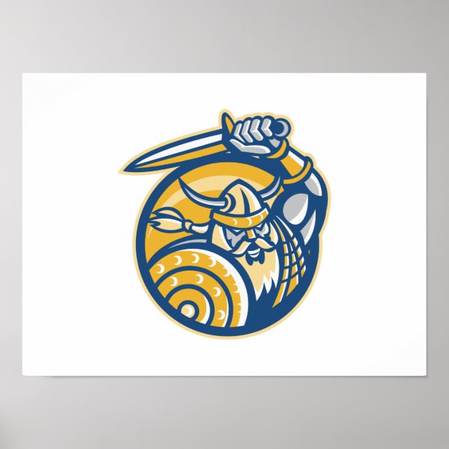Viking Norse Warrior With Sword And Shield Poster (Front)