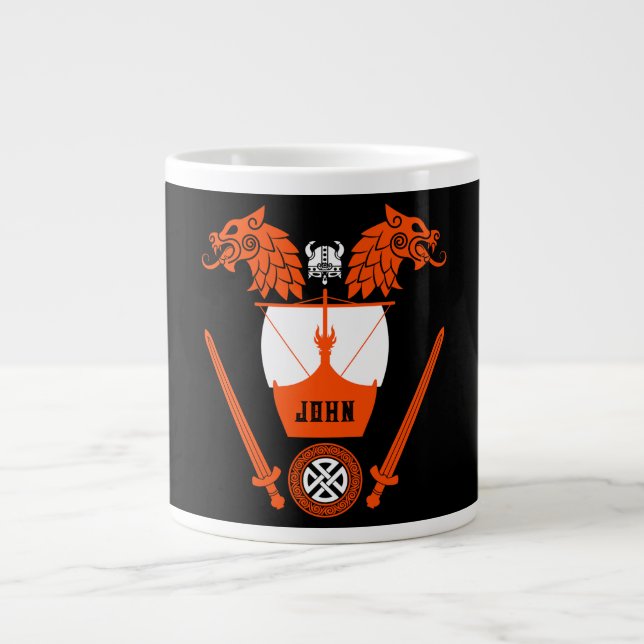 Viking Norsemen Large Coffee Mug (Front)
