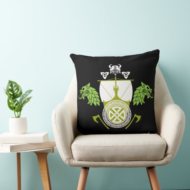 Viking Norsemen Throw Pillow (Chair)
