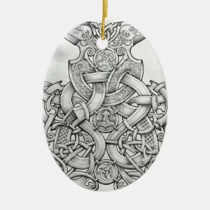 VIKING & OSEBERG KNOTWORK DESIGN CERAMIC ORNAMENT