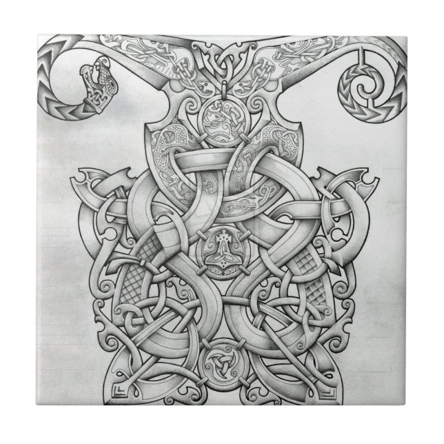 VIKING & OSEBERG KNOTWORK DESIGN TILE (Front)
