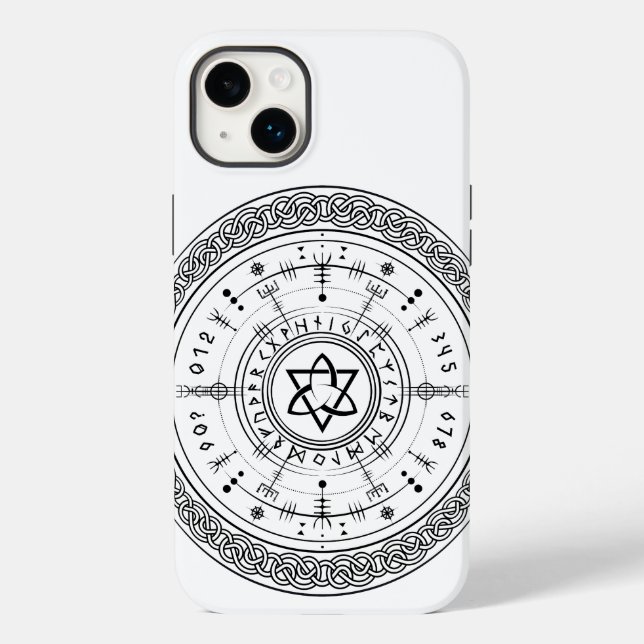 Viking Pagan Asatru Runic Compass, Vegvisir Runes  Case-Mate iPhone Case (Back)