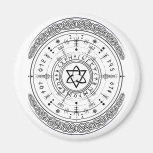 Viking Pagan Asatru Runic Compass, Vegvisir Runes  Magnet