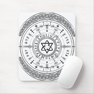 Viking Pagan Asatru Runic Compass, Vegvisir Runes  Mouse Pad