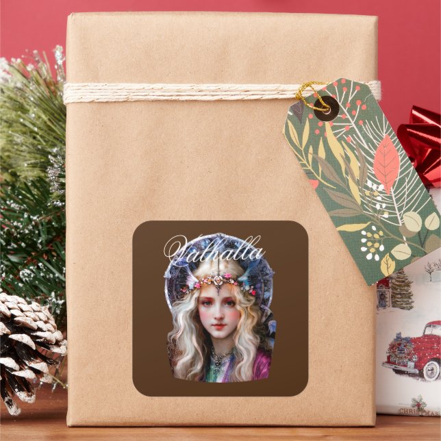 Viking Princess (Valhalla) Square Sticker (Holiday)