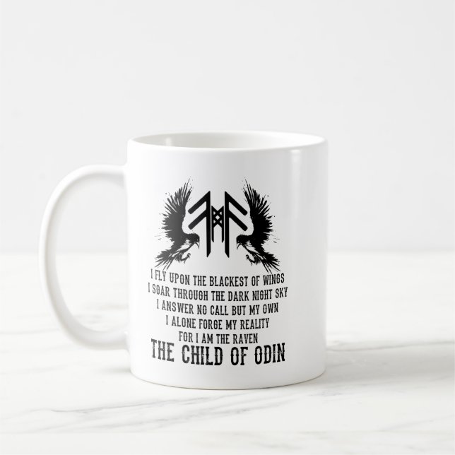 Viking Raven Code Coffee Mug (Left)
