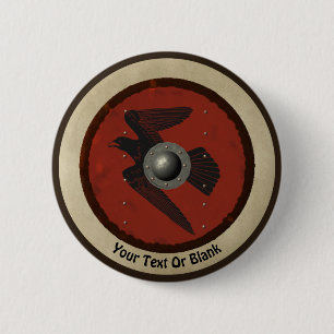 Viking Raven Shield 2 Inch Round Button