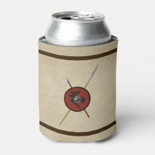 Viking Raven Shield And Weapons Can Cooler