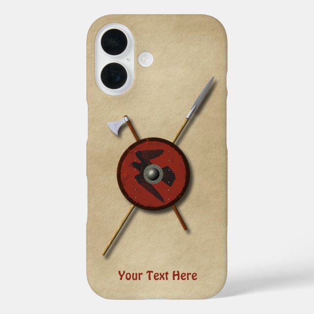 Viking Raven Shield And Weapons Case-Mate iPhone Case (Back)