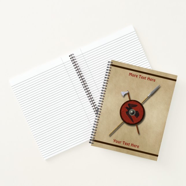 Viking Raven Shield And Weapons Notebook (Inside)