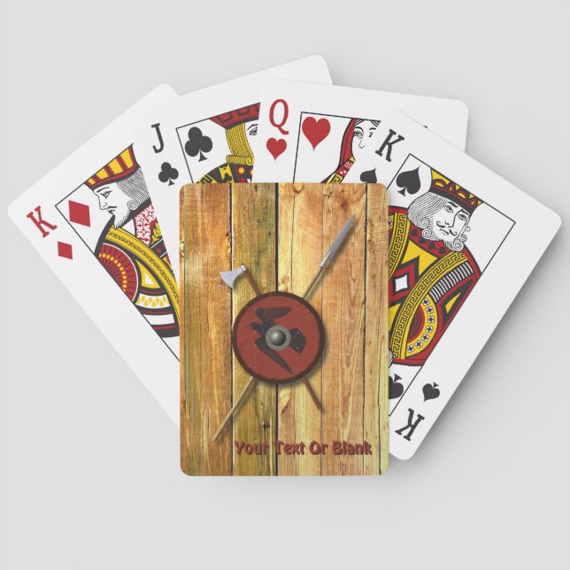 Viking Raven Shield And Weapons Playing Cards (Back)