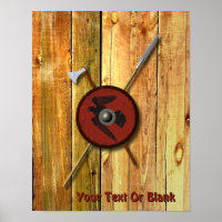 Viking Raven Shield And Weapons