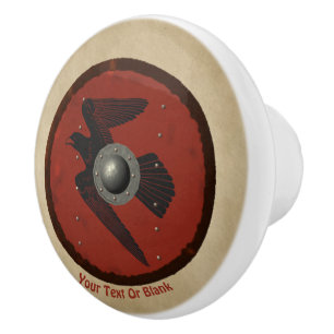 Viking Raven Shield Ceramic Knob