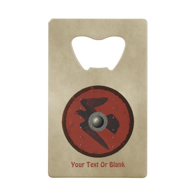 Viking Raven Shield Credit Card Bottle Opener (Front)